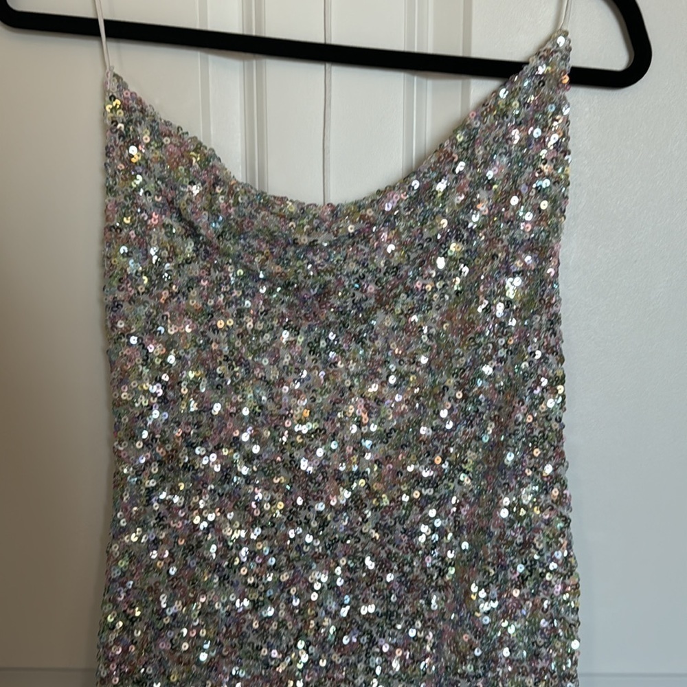 NWT Backless, rainbow, sequin, mini size large AS… - image 2